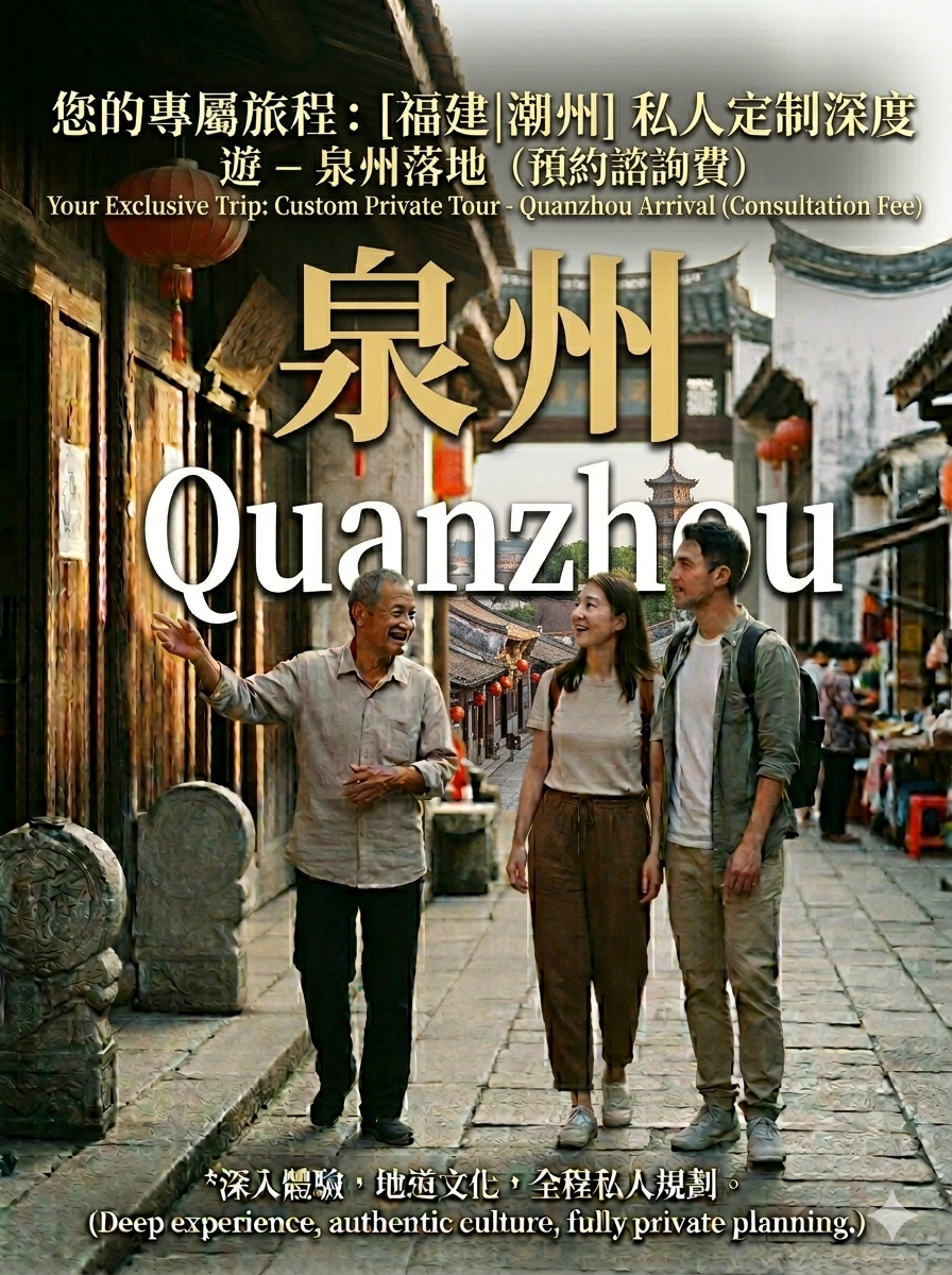泉州落地 (Quanzhou Arrival) 您的專屬旅程：[福建|潮汕] 私人定制深度遊 - 泉州落地（預約諮詢費） | Your Exclusive Trip: Custom Private Tour - Quanzhou Arrival (Consultation Fee)